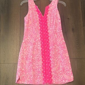 Lilly Pulitzer Vibrant Pink Floral Sleeveless Mini Dress size 2
